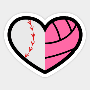 Baseball Heart Sticker